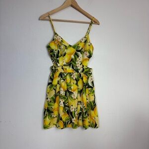 Show‎ Me Your Mumu Piper Dress in the Citrus Stretch Lemon Print Small